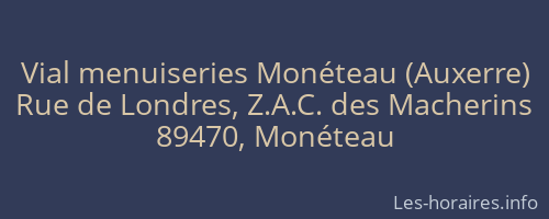Vial menuiseries Monéteau (Auxerre)