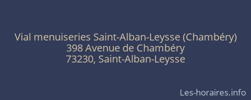 Vial menuiseries Saint-Alban-Leysse (Chambéry)