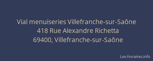 Vial menuiseries Villefranche-sur-Saône