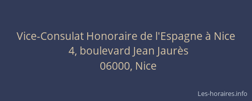 Vice-Consulat Honoraire de l'Espagne à Nice