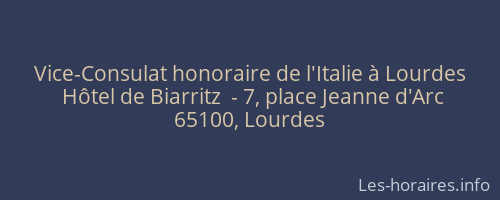 Vice-Consulat honoraire de l'Italie à Lourdes