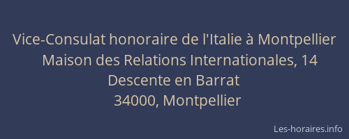 Vice-Consulat honoraire de l'Italie à Montpellier