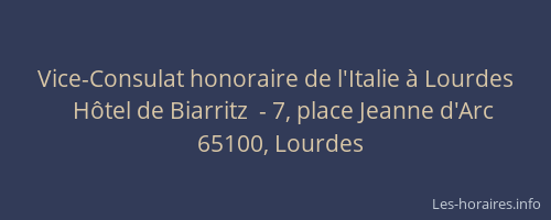Vice-Consulat honoraire de l'Italie &agrave; Lourdes