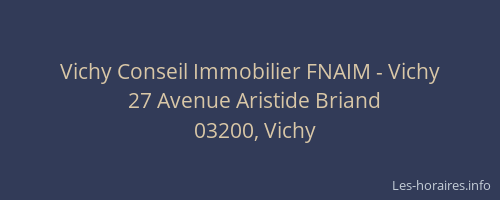 Vichy Conseil Immobilier FNAIM - Vichy