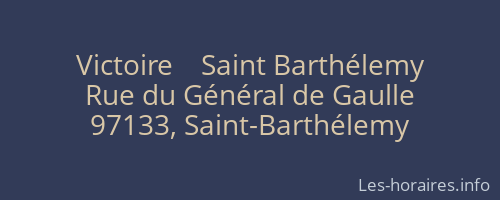 Victoire    Saint Barthélemy