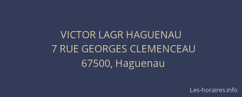 VICTOR LAGR HAGUENAU