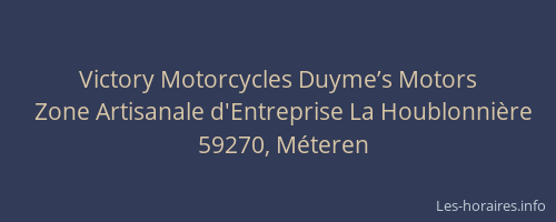 Victory Motorcycles Duyme’s Motors