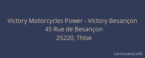 Victory Motorcycles Power - Victory Besançon
