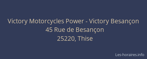 Victory Motorcycles Power - Victory Besan&ccedil;on