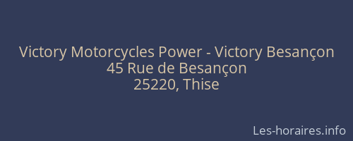 Victory Motorcycles Power - Victory Besançon