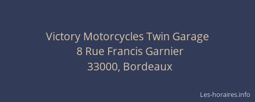 Victory Motorcycles Twin Garage