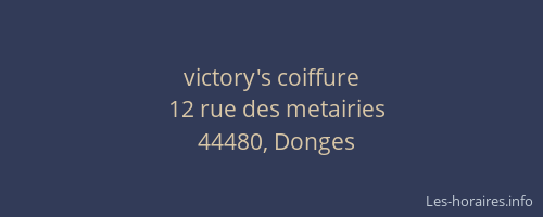 victory's coiffure