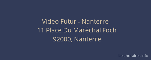 Video Futur - Nanterre