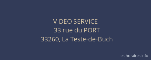 VIDEO SERVICE