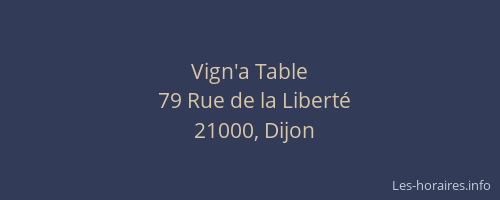 Vign'a Table