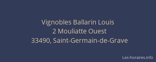 Vignobles Ballarin Louis