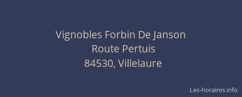 Vignobles Forbin De Janson