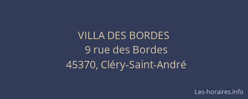VILLA DES BORDES