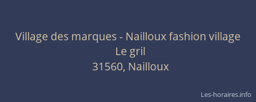 Village des marques - Nailloux fashion village