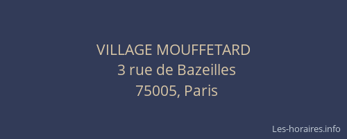VILLAGE MOUFFETARD