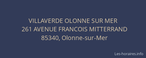 VILLAVERDE OLONNE SUR MER
