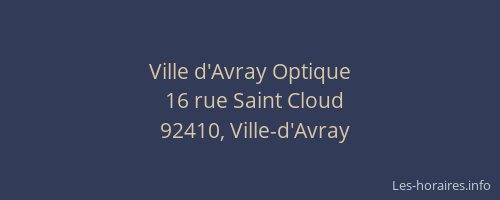Ville d'Avray Optique