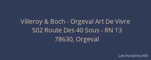 Villeroy & Boch - Orgeval Art De Vivre