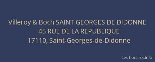 Villeroy & Boch SAINT GEORGES DE DIDONNE