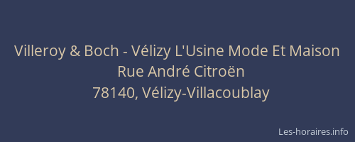 Villeroy & Boch - Vélizy L'Usine Mode Et Maison