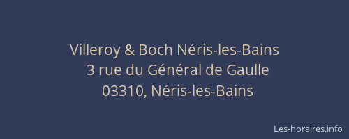 Villeroy & Boch Néris-les-Bains
