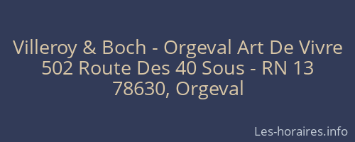 Villeroy & Boch - Orgeval Art De Vivre