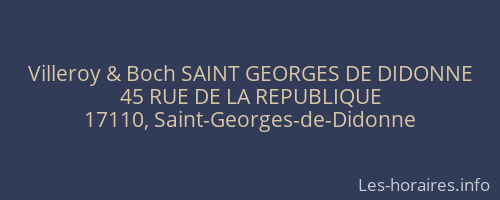 Villeroy & Boch SAINT GEORGES DE DIDONNE