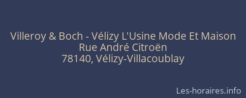 Villeroy & Boch - Vélizy L'Usine Mode Et Maison
