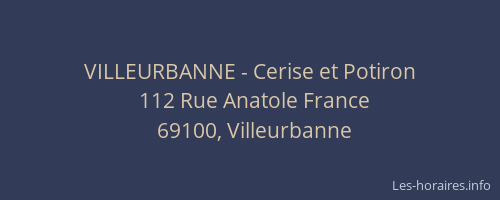 VILLEURBANNE - Cerise et Potiron