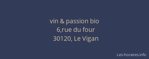 vin & passion bio