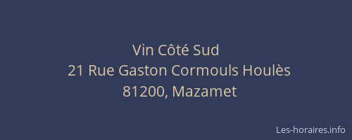 Vin C&ocirc;t&eacute; Sud