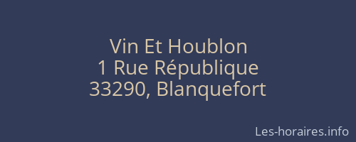 Vin Et Houblon