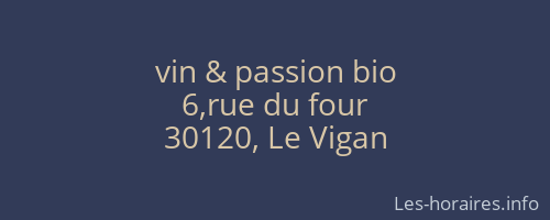 vin & passion bio