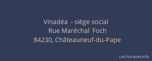 Vinad&eacute;a  - si&egrave;ge social
