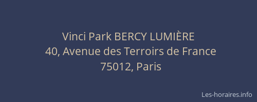 Vinci Park BERCY LUMIÈRE