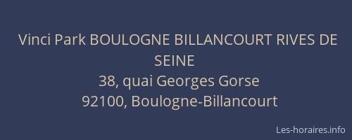 Vinci Park BOULOGNE BILLANCOURT RIVES DE SEINE