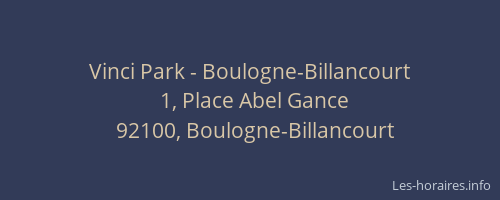 Vinci Park - Boulogne-Billancourt