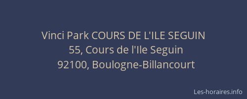 Vinci Park COURS DE L'ILE SEGUIN