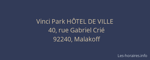 Vinci Park HÔTEL DE VILLE