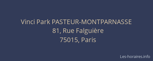 Vinci Park PASTEUR-MONTPARNASSE