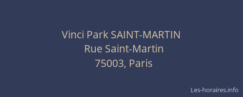 Vinci Park SAINT-MARTIN