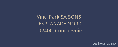 Vinci Park SAISONS