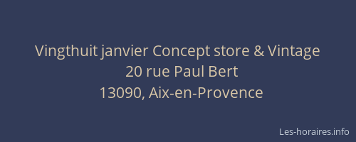 Vingthuit janvier Concept store & Vintage