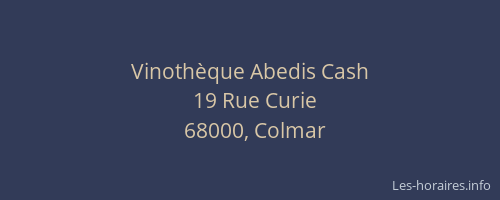 Vinothèque Abedis Cash