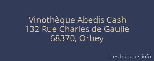 Vinothèque Abedis Cash